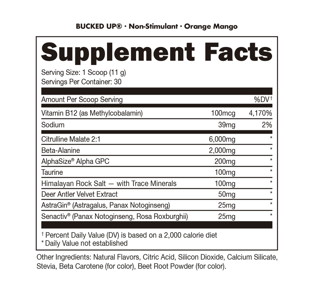 Bucked Up - Non-Stimulant Pre-Workout